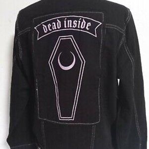 Black Dead Inside Girls Denim Truck Jacket HOT TOPIC *SZ. 2*  *PLUS SIZE* NEW